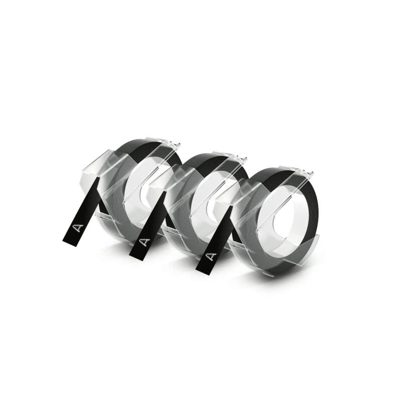 Dymo Emb Tape 3pk Black 9mm x 3m, Dymo, at FetchInk Australia