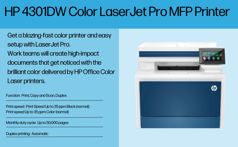HP Color LaserJet Pro MFP 4301dw printer — compatible cartridges at FetchInk